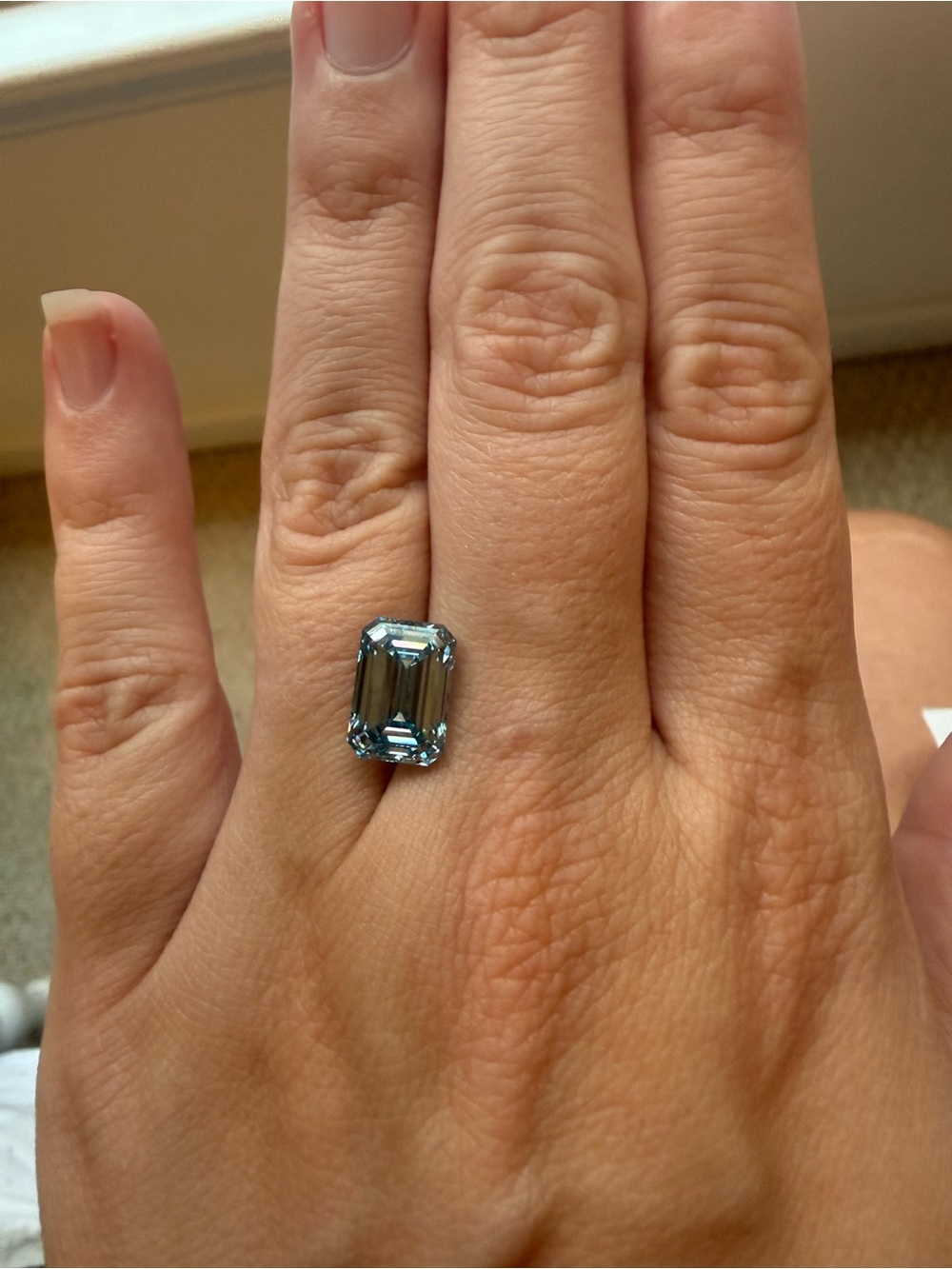 Blue Emerald-cut Lab Diamond